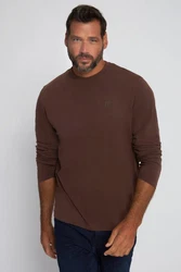 JP1880 T-Shirt Langarmshirt Basic Braun/Dunkelbraun/Bordeaux/Grau