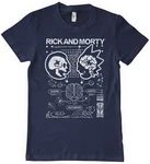 Rick and Morty T-Shirt Nobody Exists On Purpose Dunkelblau/Dunkelrot/Blau/Grau