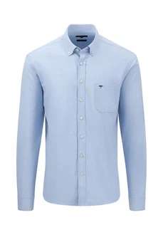 FYNCH-HATTON Langarmhemd Regular Fit Hellblau/Blau/Dunkelblau
