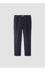 Hessnatur Stoffhose Bio-Baumwolle Dunkelblau/Blau/Hellblau