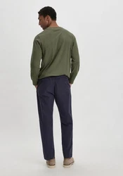 Hessnatur Stoffhose Bio-Baumwolle Dunkelblau/Blau/Hellblau