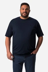 Men Plus T-Shirt Halbarm Basic Rundhals Dunkelblau/Blau