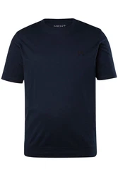 Men Plus T-Shirt Halbarm Basic Rundhals Dunkelblau/Blau