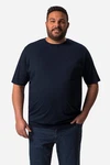 Men Plus T-Shirt Halbarm Basic Rundhals Dunkelblau/Blau