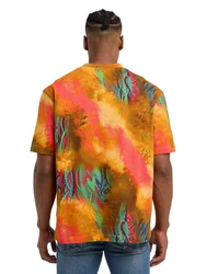 CARLO COLUCCI T-Shirt D'Inezo Orange/Schwarz/Hellblau