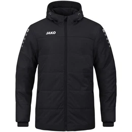 Anorak Coachjacke Team mit Kapuze schwarz