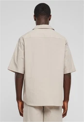URBAN CLASSICS Langarmhemd Relaxed Short Sleeve Shirt Beige/Khaki