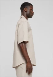 URBAN CLASSICS Langarmhemd Relaxed Short Sleeve Shirt Beige/Khaki