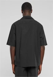 URBAN CLASSICS Langarmhemd Relaxed Short Sleeve Shirt Schwarz