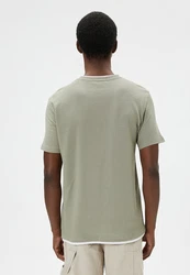 Koton T-Shirt Rundhalsausschnitt Dunkelgrün/Hellgrün/Khaki/Grün