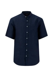 FYNCH-HATTON Outdoor Summer Linen Hemd Dunkelblau/Schwarz