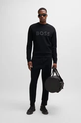 BOSS GREEN Sweatshirt Salbo mit Logodruck grün