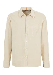 BOSS Hemd Relegant Weiß/Khaki/Beige