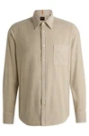 BOSS Hemd Relegant Weiß/Khaki/Beige