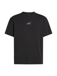 Tommy Jeans T-Shirt TJM REG GOLD SIGNATURE TEE EXT Schwarz