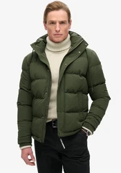 Superdry Steppjacke Everest Hooded Puffer Jacket Dunkelgrün/Grün