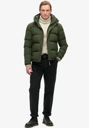 Superdry Steppjacke Everest Hooded Puffer Jacket Dunkelgrün/Grün
