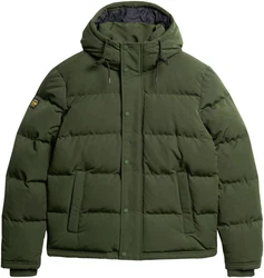 Superdry Steppjacke Everest Hooded Puffer Jacket Dunkelgrün/Grün