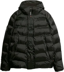 Superdry Steppjacke Hooded City Graphic Puffer Jkt Schwarz/Dunkelgrün/Grau/Grün