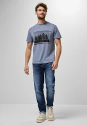 STREET ONE MEN Langarmshirt Blau/Lila/Dunkelblau/Grau
