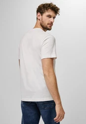 STREET ONE MEN Langarmshirt Weiß/Grau