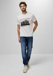STREET ONE MEN Langarmshirt Weiß/Grau