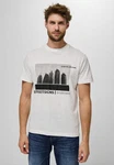 STREET ONE MEN Langarmshirt Weiß/Grau