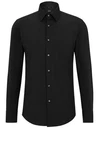 BOSS Langarmhemd Slim-Fit Hank Hemd Schwarz BOSS Langarmhemd Slim-Fit Hank Hemd Schwarz