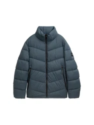 TOM TAILOR Winterjacke Pufferjacke mit Kapuze Innentasche taubenblau