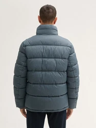 TOM TAILOR Winterjacke Pufferjacke mit Kapuze Innentasche taubenblau