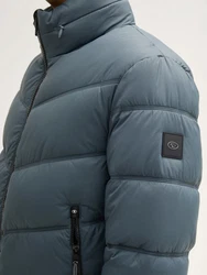TOM TAILOR Winterjacke Pufferjacke mit Kapuze Innentasche taubenblau