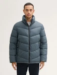TOM TAILOR Winterjacke Pufferjacke mit Kapuze Innentasche taubenblau