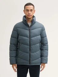TOM TAILOR Winterjacke Pufferjacke mit Kapuze Innentasche taubenblau