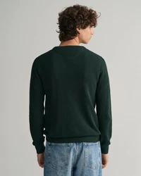 Gant Strickpullover R-Neck COTTON PIQUE C-NECK Dunkelgrün