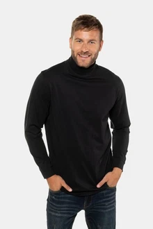 JP1880 T-Shirt Rollkragen-Shirt Basic Jersey Schwarz/Dunkelblau