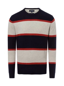 Andrew James Strickpullover Hellblau/Rot/Dunkelblau/Blau
