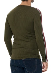 RedBridge Strickpullover Longsleeve Slim Fit Dunkelgrün/Khaki