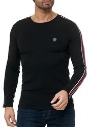 RedBridge Strickpullover Longsleeve Slim Fit Rot/Schwarz/Beige
