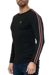 RedBridge Strickpullover Longsleeve Slim Fit Rot/Schwarz/Beige