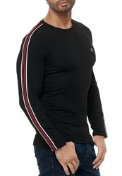 RedBridge Strickpullover Longsleeve Slim Fit Rot/Schwarz/Beige
