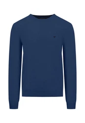 FYNCH-HATTON Strickpullover O-Neck Dunkelblau/Blau