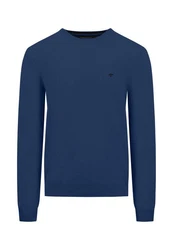 FYNCH-HATTON Strickpullover O-Neck Dunkelblau/Blau