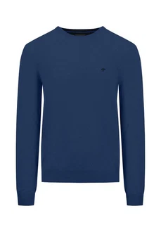 FYNCH-HATTON Strickpullover O-Neck Dunkelblau/Blau
