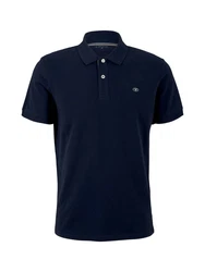 TOM TAILOR Basic Piqué Poloshirt T-Shirt navy/wei