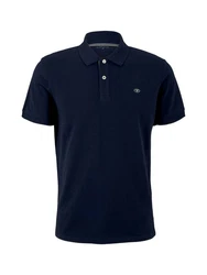 TOM TAILOR Basic Piqué Poloshirt T-Shirt navy/wei