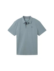 TOM TAILOR Basic Piqué Poloshirt T-Shirt Blau/Grau/Hellblau