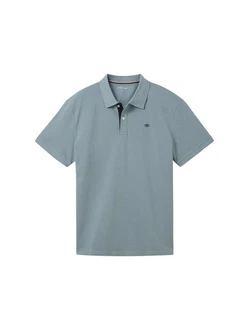 TOM TAILOR Basic Piqué Poloshirt T-Shirt Blau/Grau/Hellblau