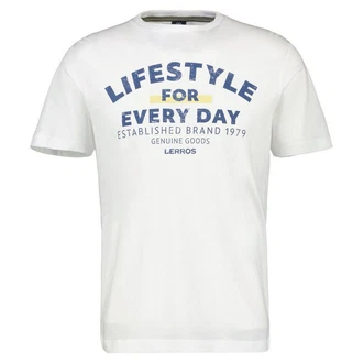 LERROS T-Shirt *Lifestyle for every day* Weiß/Grau/Khaki/Creme/Dunkelblau