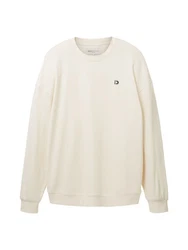 TOM TAILOR Sweatshirt Beige/Khaki/Weiß/Creme/Orange