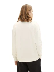 TOM TAILOR Sweatshirt Beige/Khaki/Weiß/Creme/Orange